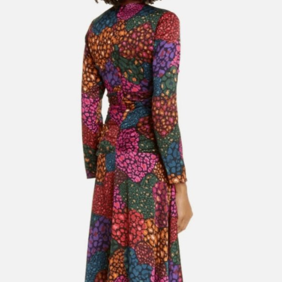 FARM RIO RAINBOW HEARTS LONG SLEEVE V-NECK MIDI DRESS sz S - Picture 5 of 9
